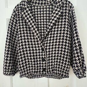Houndstooth Button-Up Jacket